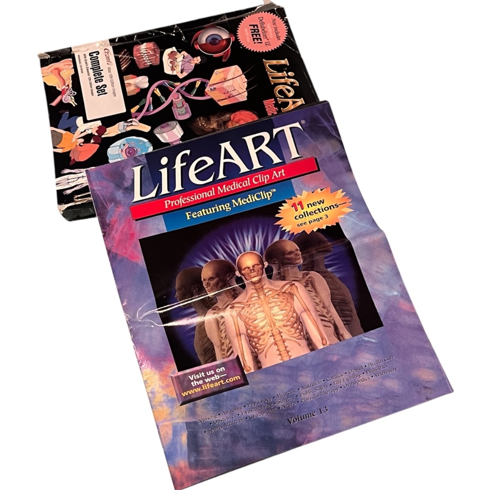 Vintage LifeART Medical Nursing Clip Art CD-ROM Complete Set Sealed Disc